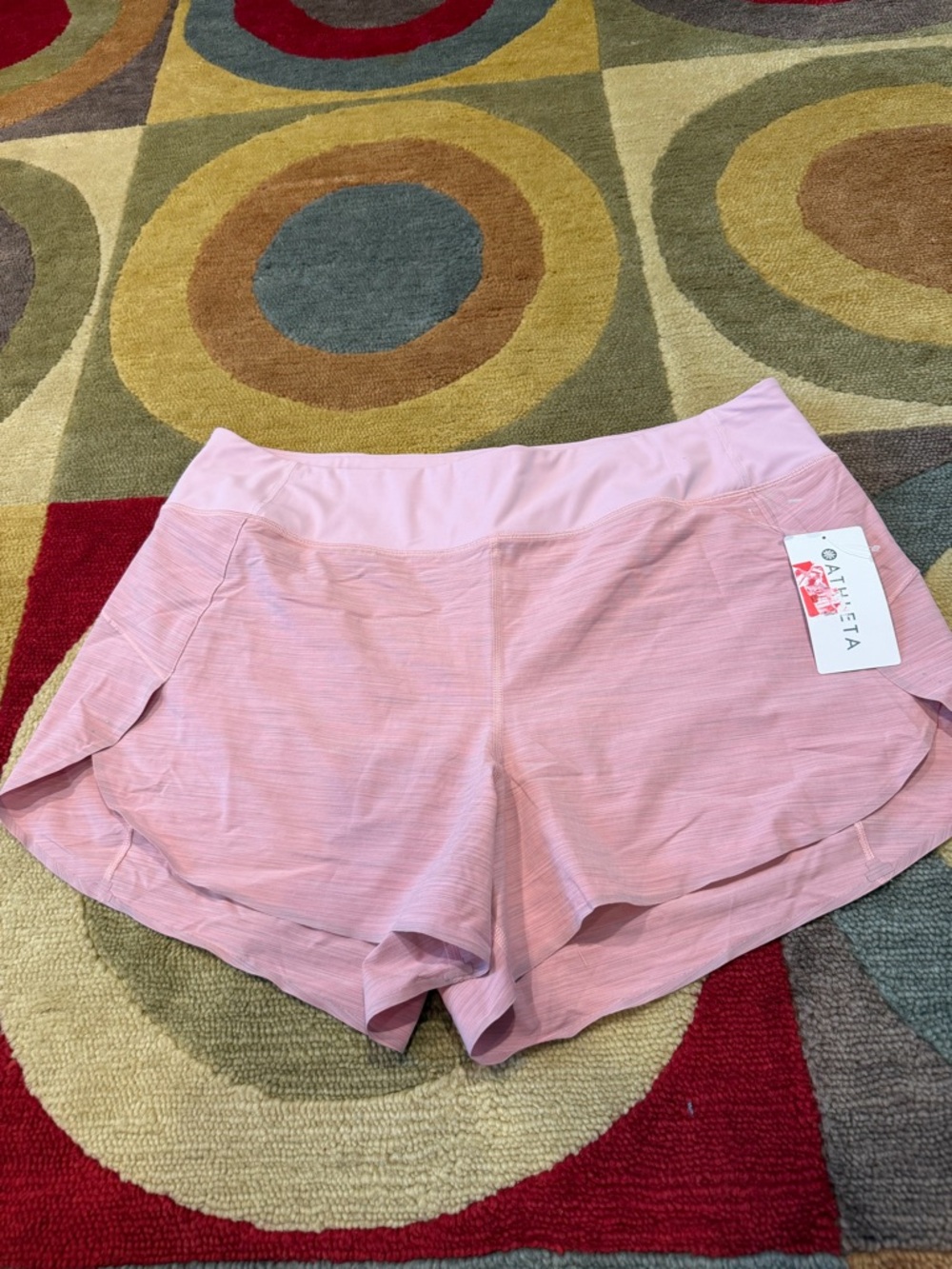 NWT Athleta Women Run With It Textured 3.5” Inseam Short Pink Running Shorts 2X